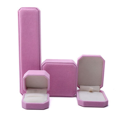 Octagonal Shape Pink Flannelette Jewelry Box for Necklace Bracelet Ring Newest Style