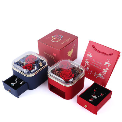 Customized Size Flower Drawer Jewelry Box Rose Design For Valentine'S Day Gift