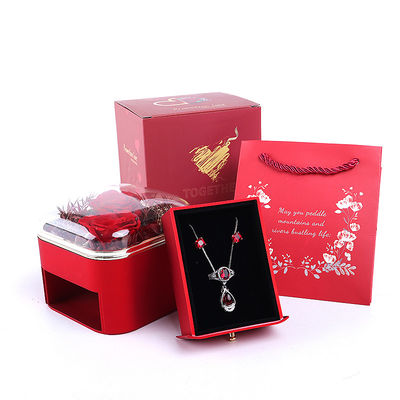 Customized Size Flower Drawer Jewelry Box Rose Design For Valentine'S Day Gift