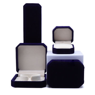 Buy Newest Style Customized Blue Flannelette Octagonal Jewelry Box for Necklace Bracelet Ring online manufacture