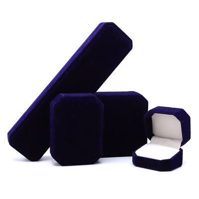 elegant handmade black Octagonal Velvet Jewelry Box for Necklace Earrings Bracelet Ring