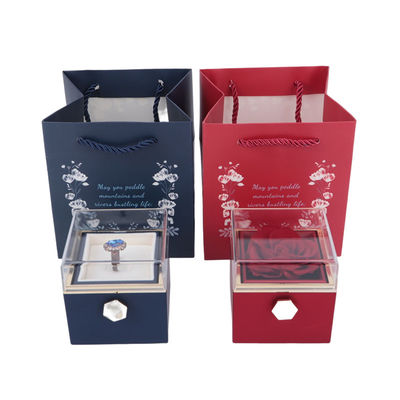 Buy Preserved Soap Rose Flower Jewelry Box For Valentine's Day Gift Jewelry Package online manufacture