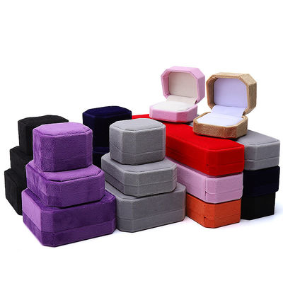 Octagonal Shape Velvet Jewelry Box for Custom Branding Necklace Bracelet and Ring