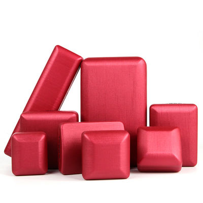 Red PU Leather Jewelry Box for Rings and Sets Customized Hanhong Design Iron Material