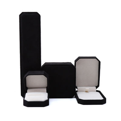 Customization Rectangle Black Flannelette Jewelry Box for Necklaces Bracelets and Rings