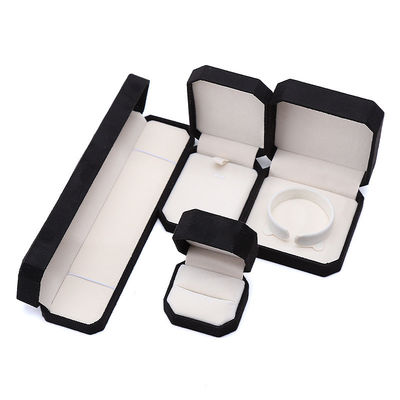 Customization Rectangle Black Flannelette Jewelry Box for Necklaces Bracelets and Rings