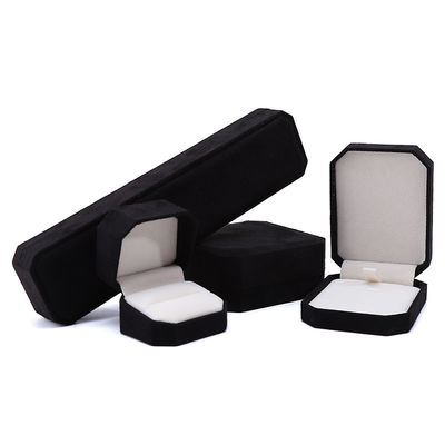 Customization Rectangle Black Flannelette Jewelry Box for Necklaces Bracelets and Rings