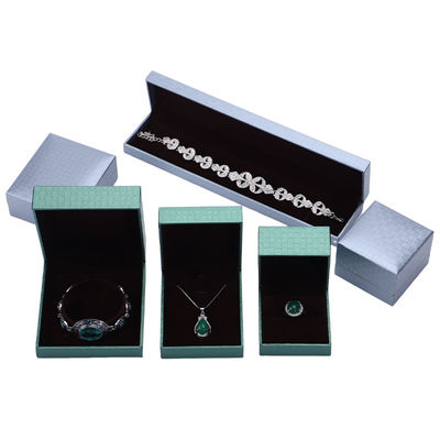 Green Paper Jewelry Display Box , Pendant Bracelet Necklace Ring Jewelry Packaging