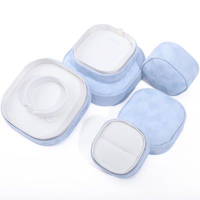 Plastic Velvet Hanhong Custom Logo Portable Square Jewelry Box for Necklace Bracelet Ring