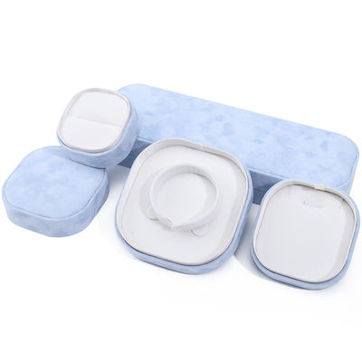 Plastic Velvet Hanhong Custom Logo Portable Square Jewelry Box for Necklace Bracelet Ring