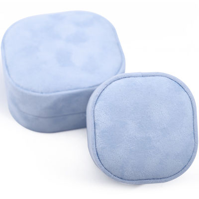 Plastic Velvet Hanhong Custom Logo Portable Square Jewelry Box for Necklace Bracelet Ring