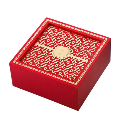 Buy Customer Logo Chinese Style Red Bracelet Box Packaging For Festive Holiday Gift online manufacture