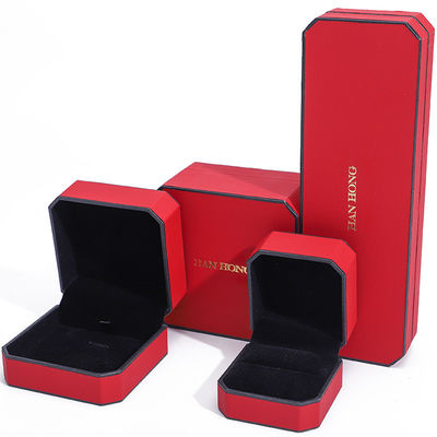 Red Velvet Material Rectangle Jewelry Box for Luxury Bracelet Earrings Necklace Ring