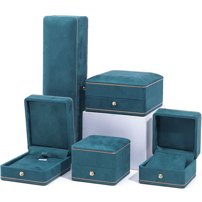 Buy Wholesale manufacturing Luxury Jewellery Box Personalized Custom high quality Necklace Bracelet Earrings Ring jewelry set Packaging Velvet blue Jewelry Box with logo online manufacture