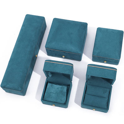 Wholesale manufacturing Luxury Jewellery Box Personalized Custom high quality Necklace Bracelet Earrings Ring jewelry set Packaging Velvet blue Jewelry Box with logo