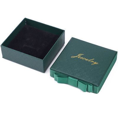 Green Necklace Earrings Ring Paper Jewelry Gift Box Customized Size Rectangle Shape