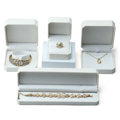 Buy Hanhong Jewelry Package for Earrings Bracelet Storage Box in White Leather 10*10*5cm online manufacture