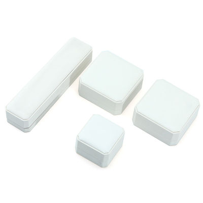 Hanhong Jewelry Package for Earrings Bracelet Storage Box in White Leather 10*10*5cm