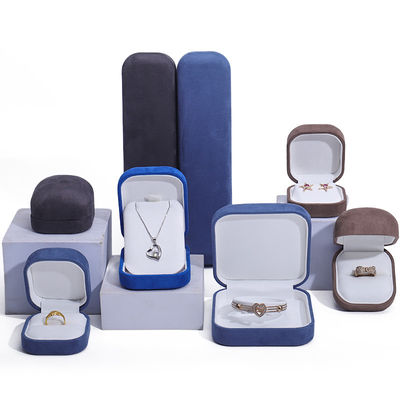 Buy Velvet Material Jewelry Box for Customized Luxury Necklace Ring Earrings Storage Box online manufacture