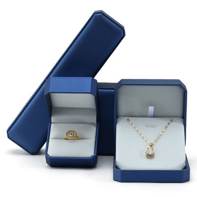 Buy Navy Convex Faux Leather Jewelry Box Durable Luxury Packaging Case Package online manufacture