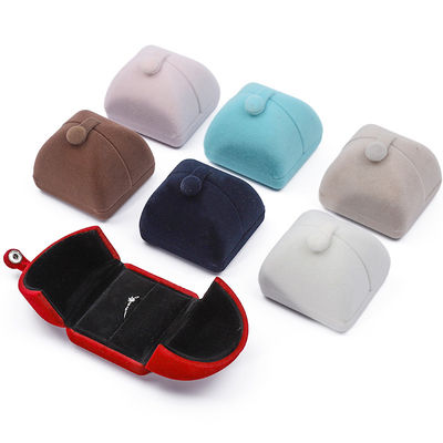 Buy Multi Color Velvet Necklace And Earring Box Clamshell Shaped Jewelry Case Packaging online manufacture