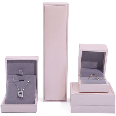 Buy Pink Soft Touch Faux Leather Jewelry Luxury Storage Packaging Velvet Lining online manufacture