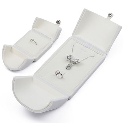 White Exquisite Velvet jewellery gift box Luxury Packaging Box For Ring Pendant