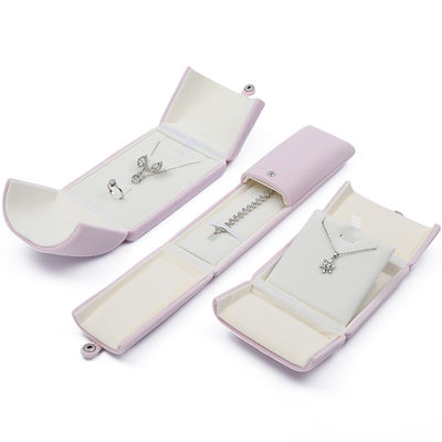 Tasteful Purple Velvet Jewelry Box Clamshell Shaped Case With Button Closure