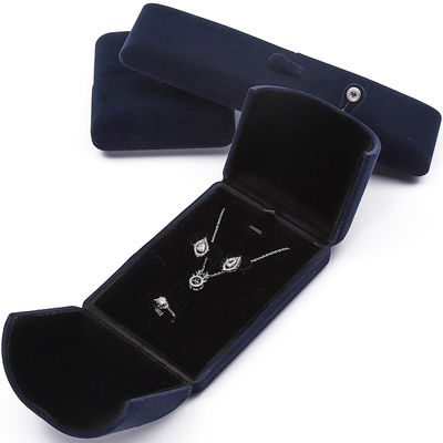 China manufacturing Wholesale high quality Jewellery packaging Box Custom luxury Big Jewelry Set box Necklace Bracelet Earrings Ring packaging handmade blue velvet double door Jewelry Box with logo