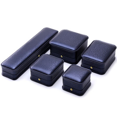 Dark Purple Round-Corner PU Leather Jewelry Box Packaging for Luxury Storage