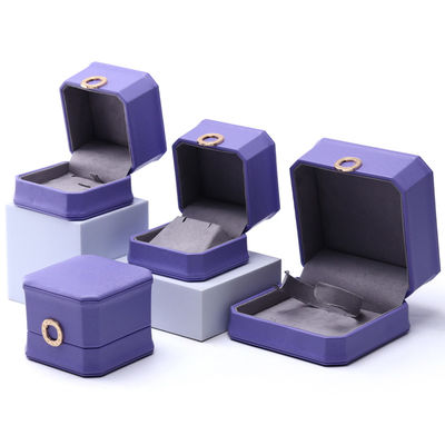 Buy Captivating Purple Octagonal PU Leather Jewelry Box for Ring Ear Studs Pendant online manufacture