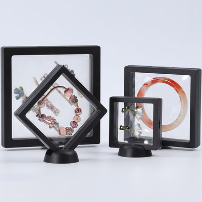 Black Luxury Jewelry Display Cases Plastic Protective Box With PE Film For Jewelry