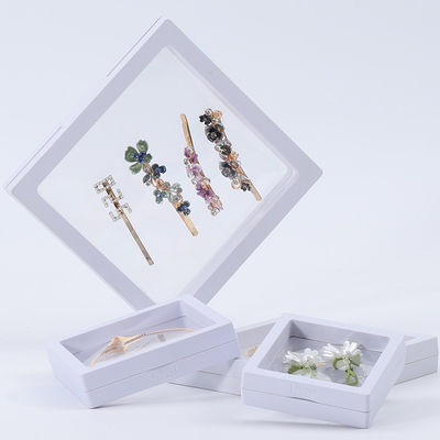 Plain White PE Membrane Suspension Box Plastic Floating Jewelry Case Transparent