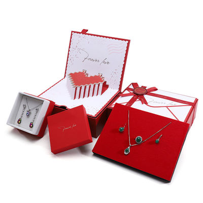 Luxury Storage Cardboard Paper Jewelry Gift Box With Pop Up Greeting Card
