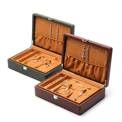 Buy Portable Spacious Space Faux Leather Jewelry Luxury Buckle Organizer for Travel online manufacture