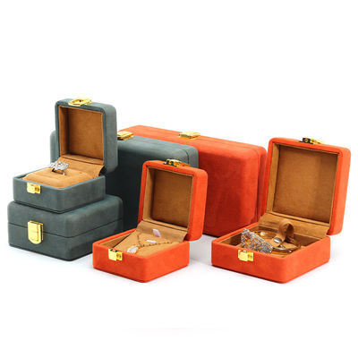 Soft Touch Velvet Jewelry Box Packaging Sets Multi Color For Luxury Watch Storage