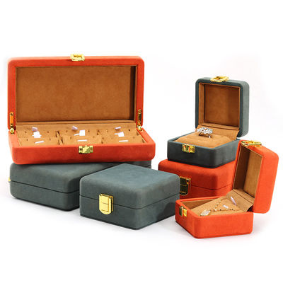 Soft Touch Velvet Jewelry Box Packaging Sets Multi Color For Luxury Watch Storage