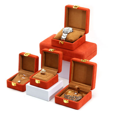 Buy Red Soft Sleek Velvet Luxury Jewelry Storage Packaging with Gold Buckle Closure online manufacture