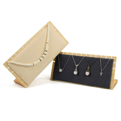 Rectangular Notched Edge Wooden Jewelry Display Rack Stand for Pendant