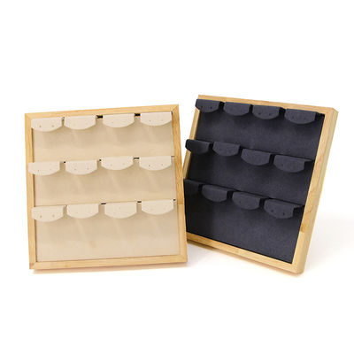 4x3 Practical Multi Cell Wooden Jewelry Display Rack Stand For Earrings Pendant