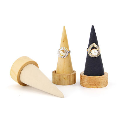 Compact Cone Shaped Wooden Bracelet Display Stand for Bangle Watch Exhibition