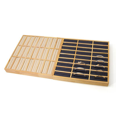 3x9 Compact Solid Wood Jewelry Ring Storage Display Tray Plate For Luxury Show