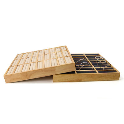 3x9 Compact Solid Wood Jewelry Ring Storage Display Tray Plate For Luxury Show