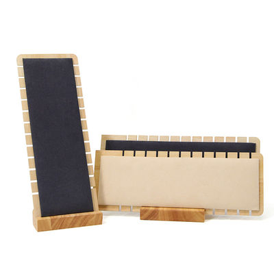 Slotted Edge Portable Wooden Jewelry Display Stand for Necklace Pendant Show