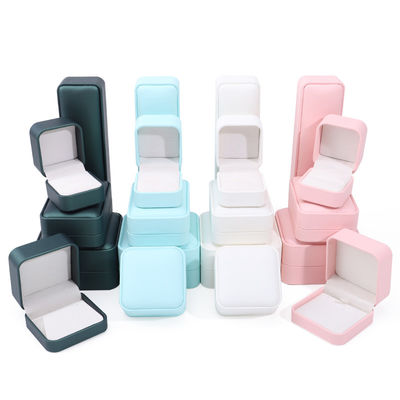 Buy Multi-Color Convex-Roof PU Leather Jewelry Storage Box Package for Ring Pendant online manufacture