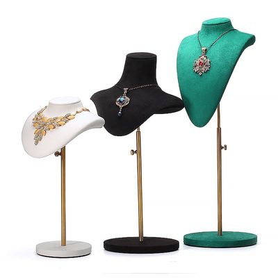 Portable Detachable Soft Velvet Jewelry Organizer Mannequin Luxury Display Bust