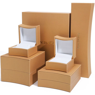 Buy Golden Arc Shaped Faux Leather Jewelry Box Luxury Jewelry Storage Packaging Case online manufacture