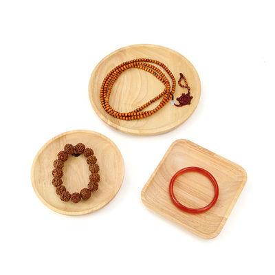 Multiple Shapes Jewelry Display Plate Wooden Bracelet Display Exhibition Tray