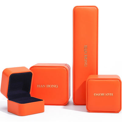 Buy Hot-Stamping Smooth Faux Leather Jewelry Box Packaging Set Soft Velvet Lining online manufacture
