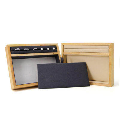 Solid Wooden Multi-Function Jewelry Display Holder Tray for Ring Pendant Ear Stud